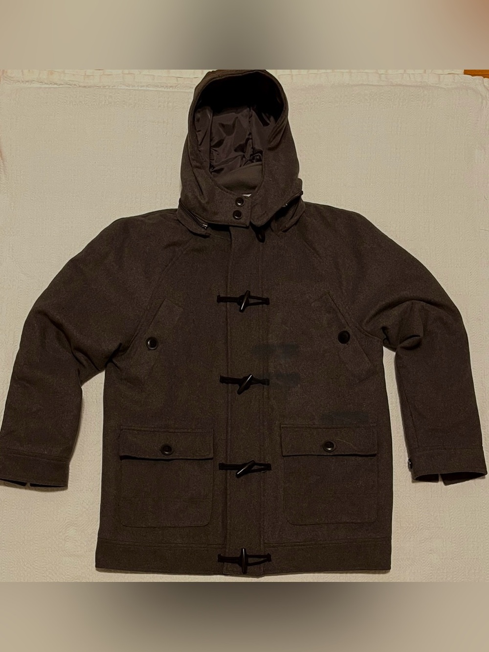 Vintage Haband Stag Hill Zippered Wool Coat with Removeable Hood Size Medium
